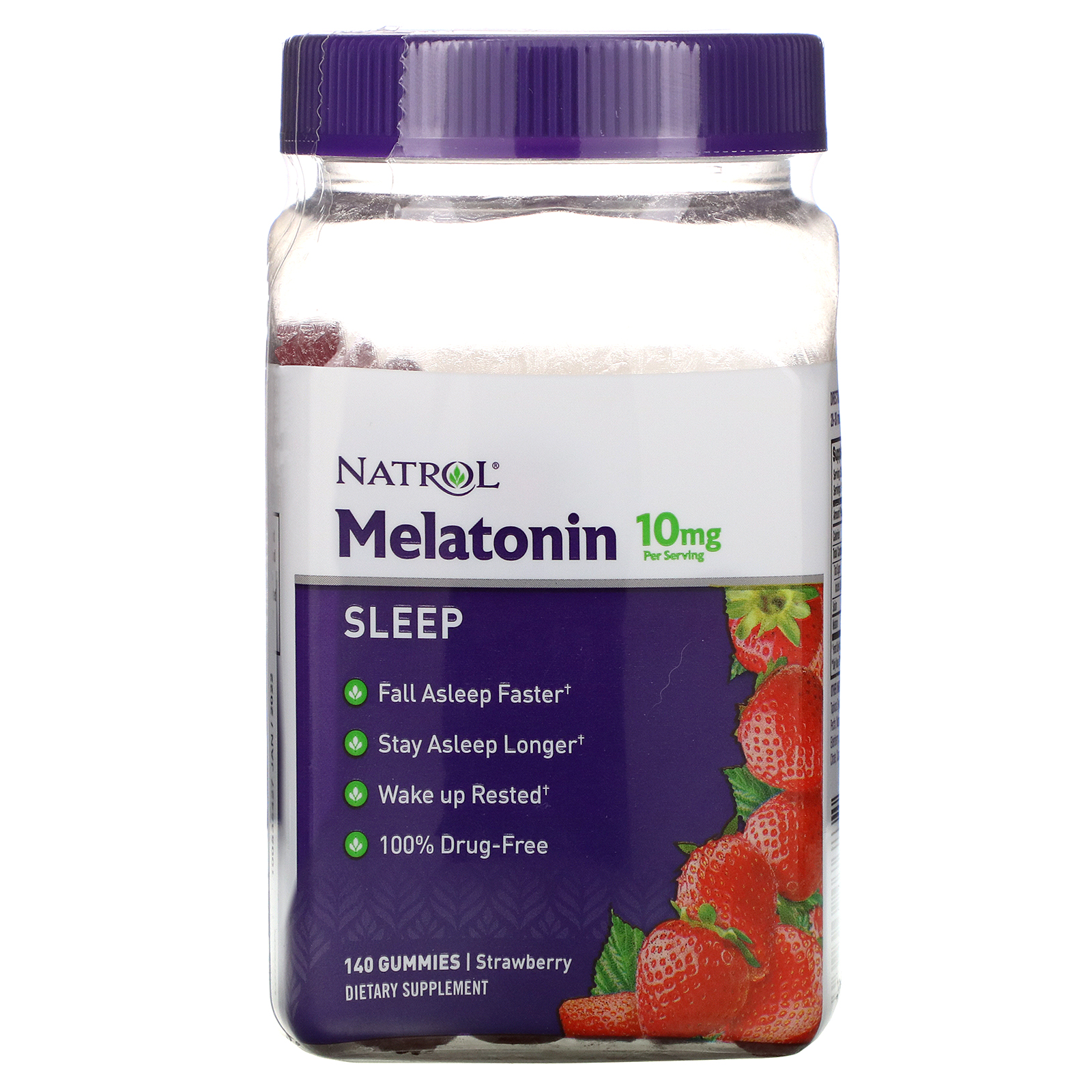 Natrol, Melatonin, Strawberry, 10 mg, 140 Gummies - iHerb
