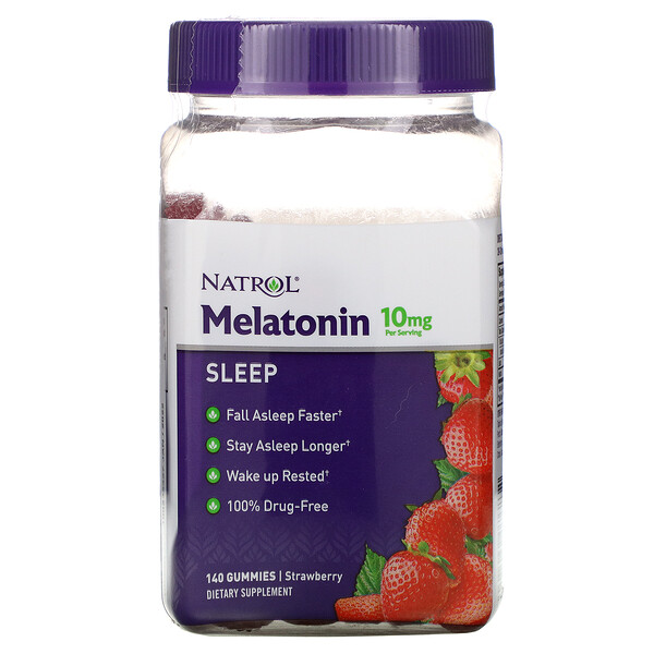 Melatonin,  Strawberry, 5 mg, 140 Gummies