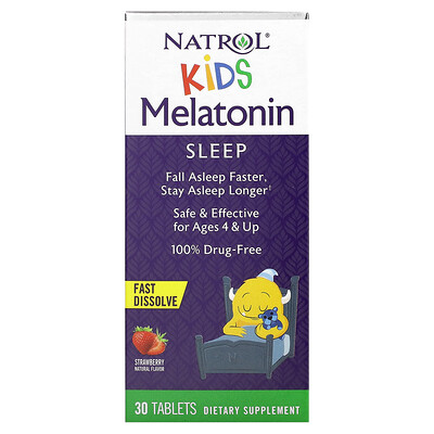 

Natrol Kids Melatonin Fast Dissolve Ages 4 & Up Strawberry 30 Tablets