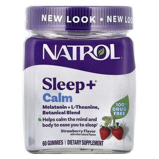 Natrol, Caramelle gommose Sleep+® Calm, fragola, 60 caramelle gommose