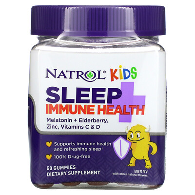 

Natrol Kids, Sleep + Immune Health, Berry, 50 жевательных таблеток