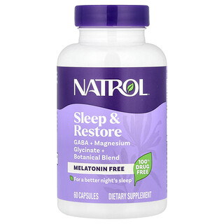Natrol, Ύπνος & Αποκατάσταση, Χωρίς Μελατονίνη, 60 Κάψουλες