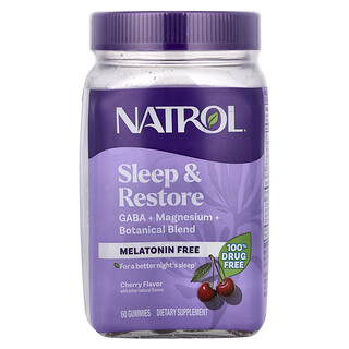 Natrol, 睡眠支持与修复软糖，无褪黑荷尔蒙，樱桃味，60 粒