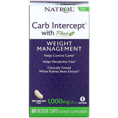 Carb Intercept с Phase 2 Carb Controller, 1000 мг, 60 растительных капсул