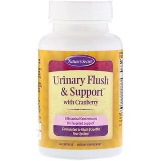 Nature's Secret, Urinary Flush & Support, мочегонное средство с клюквой, 60 капсул