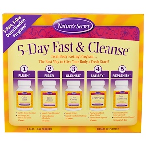 Купить Nature's Secret, 5-Day Fast & Cleanse, 5-дневная программа лечебного голодания и очищения организма, 5 частей  на IHerb