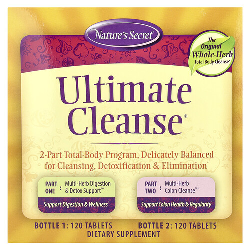 Nature's Secret Ultimate Cleanse®, 2 Part Total-Body Program, 2 Bottles, 120 Tablets Each