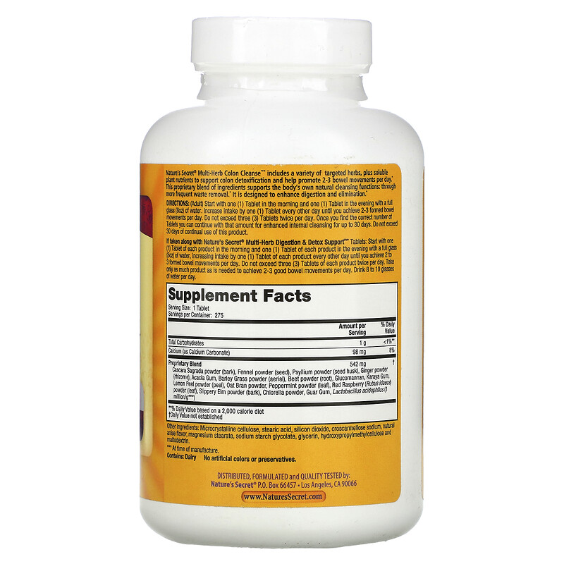 Nature's Secret, MultiHerb Colon Cleanse, 275 Tablets