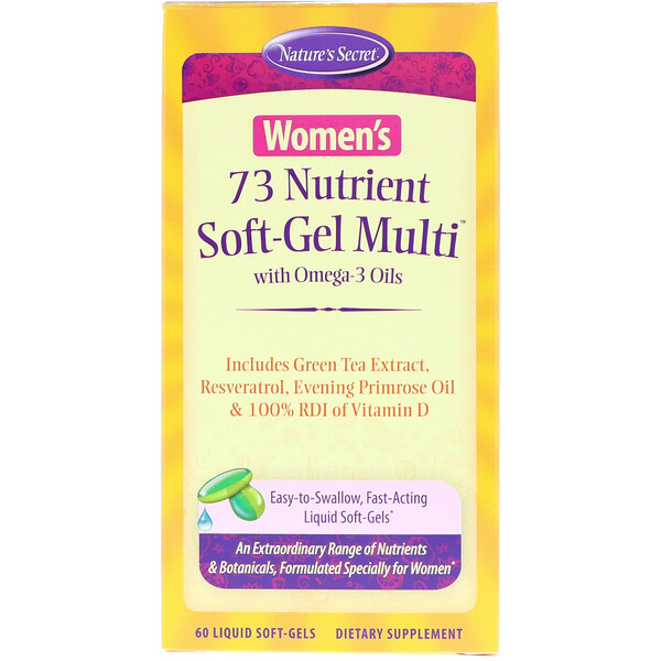 Nature's Secret, Women's 73 Nutrient Soft-Gel Multi with Omega-3 Oils, 60 Liquid Soft-Gels