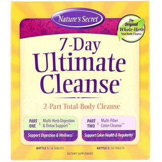 Nature's Secret, 7-Day Ultimate Cleanse, 2 partes Total-Body Cleanse