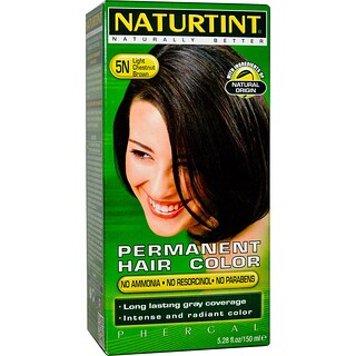 Naturtint, Gel colorador de cabelo permanente, 5N, castanho claro, 5,28 fl oz (150 ml)
