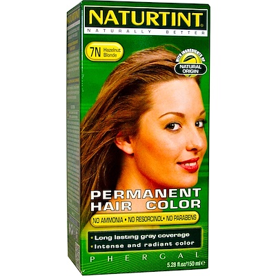 

Naturtint Стойкая краска для волос, 7N, белокурый-фундук, 5,28 жидких унций (150 мл)