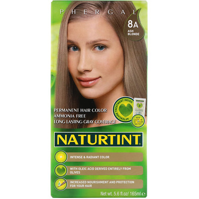 

Naturtint Стойкая краска для волос, 8A, пепельный блонд, 5,6 жидких унций (165 мл)