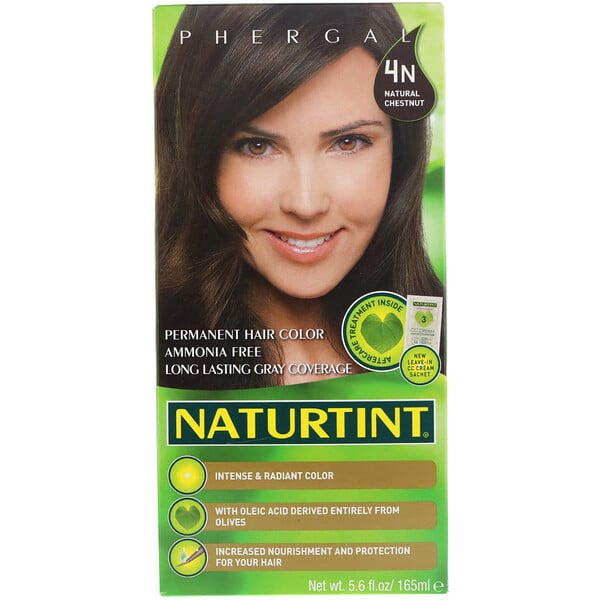 Permanent Hair Color, 4N, Natural Chestnut,6,5 fl oz (165 ml)