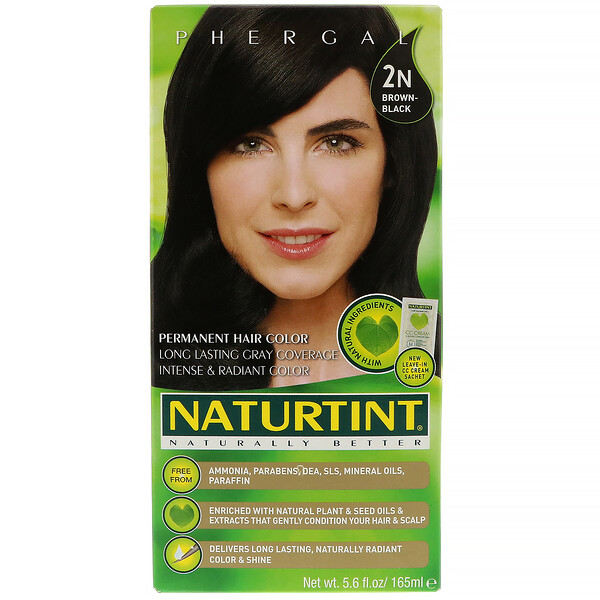 Naturtint‏, Permanent Hair Color, 2N Brown-Black, 5.6 fl oz (165 ml)