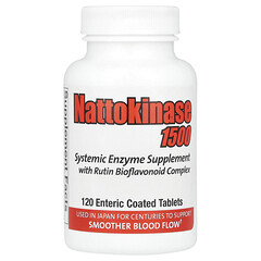 Nattokinase 1500, системна ферментна добавка, 120 таблеток, вкритих кишковорозчинною оболонкою