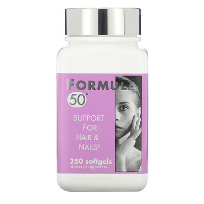 Naturally Vitamins Пищевая добавка Marlyn, Формула 50, укрепление волос и ногтей, 250 мягких капсул