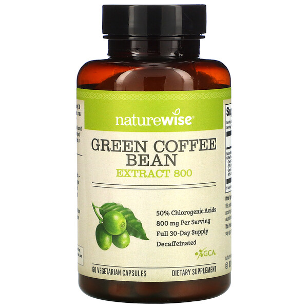 NatureWise, Green Coffee Bean Extract 800, 60 Veggie Caps iHerb