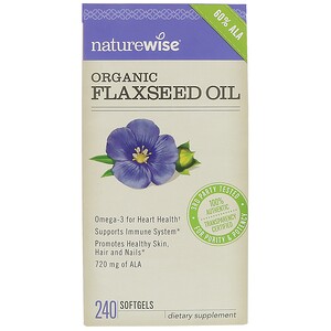 NatureWise, Органическое масло семени льна, 240 капсул