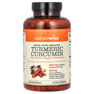 NatureWise, 有机姜黄素，180 粒素食胶囊
