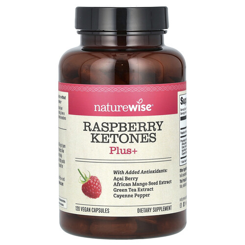 Naturewise Raspberry Ketones Plus+, 120 Vegan Capsules