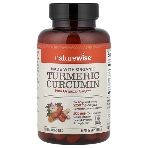 Naturewise Organic Turmeric Curcumin, 90 Vegan Capsules