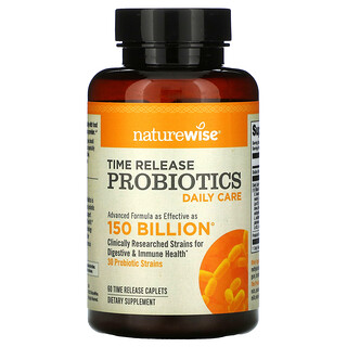 NatureWise, Probiotiques à libération prolongée, Bienfaits quotidiens, 60 comprimés-capsules à libération prolongée