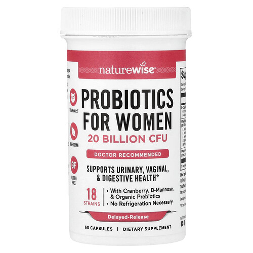 Naturewise Probiotics For Women, Delayed-Release, 60 Capsules