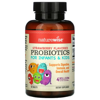 NatureWise, Probiotics for Infants & Kids, Strawberry, 60 Tablets