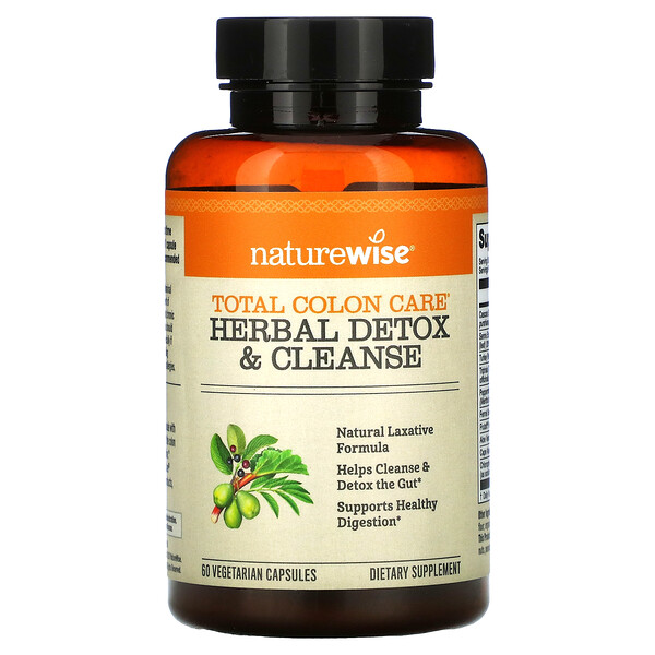 NatureWise‏, Total Colon Care, Herbal Detox & Cleanse, 60 Vegetarian Capsules