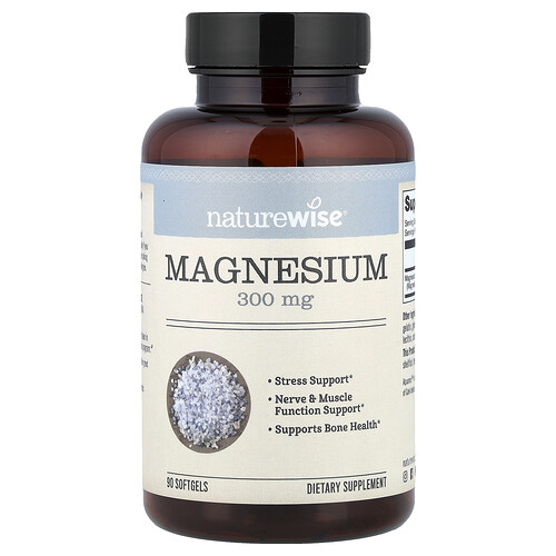 Naturewise Magnesium, 90 Softgels (100 mg per Softgel)