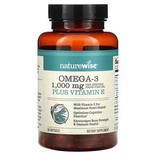 NatureWise, Omega-3 加维生素 E，60 粒软胶囊