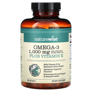 NatureWise, Omega-3 Plus 维生素 E，180 粒软胶囊
