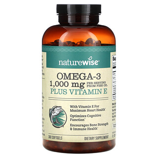 NatureWise, Omega-3 加维生素 E，360 粒软胶囊