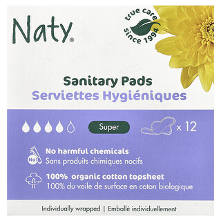 Naty, Sanitary Pads, Super, 12 Pads
