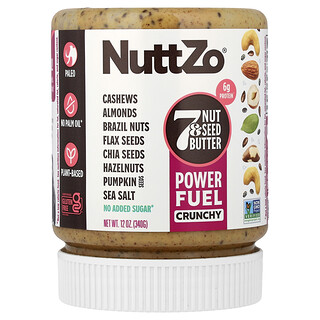Nuttzo, Bahan Api Kuasa, 7 Kacang & Mentega Biji, Ranggup, 12 oz (340 g)