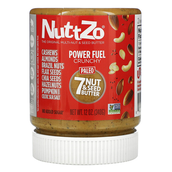 Nuttzo‏, Power Fuel 7 Nut & Seed Butter, Crunchy, 12 oz (340 g)