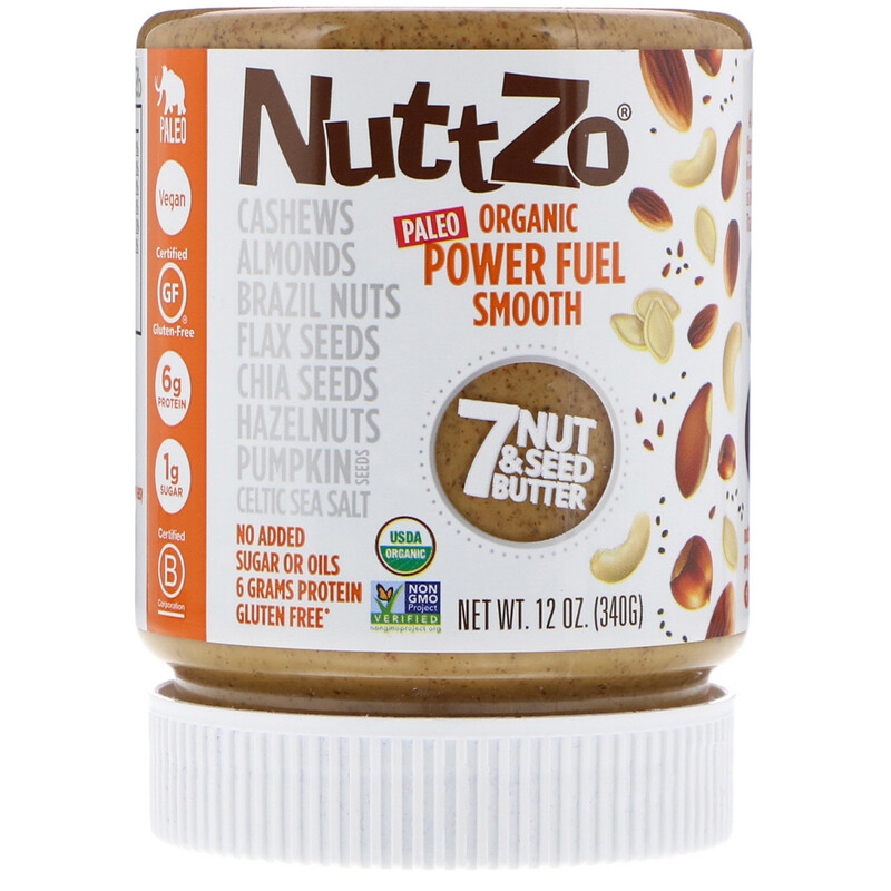 Nuttzo, Organic, Power Fuel, 7 Nut & Seed Butter, Smooth, 12 oz (340 g