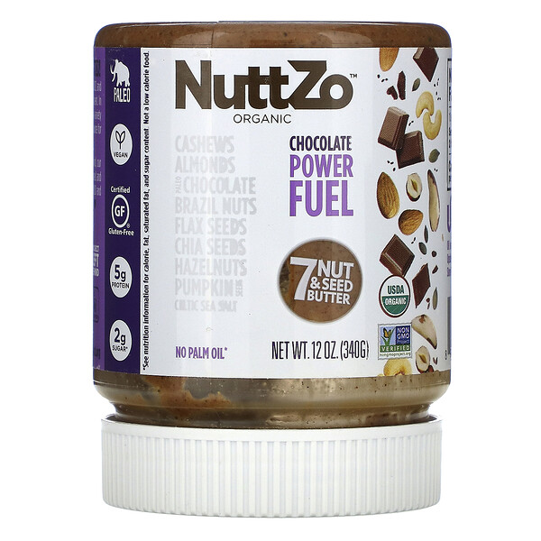 Nuttzo‏, Organic, Power Fuel, 7 Nut & Seed Butter, Chocolate, 12 oz (340 g)