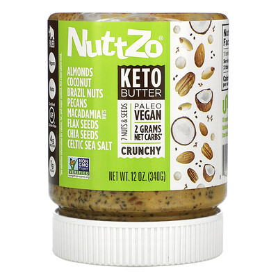 Купить Nuttzo Keto 7 Nuts & Seeds Butter, Crunchy, 12 oz (340 g)