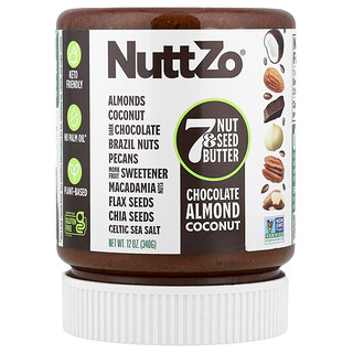 Nuttzo, Mentega 7 Kacang & Bijian, Badam Coklat Kelapa, 340 g