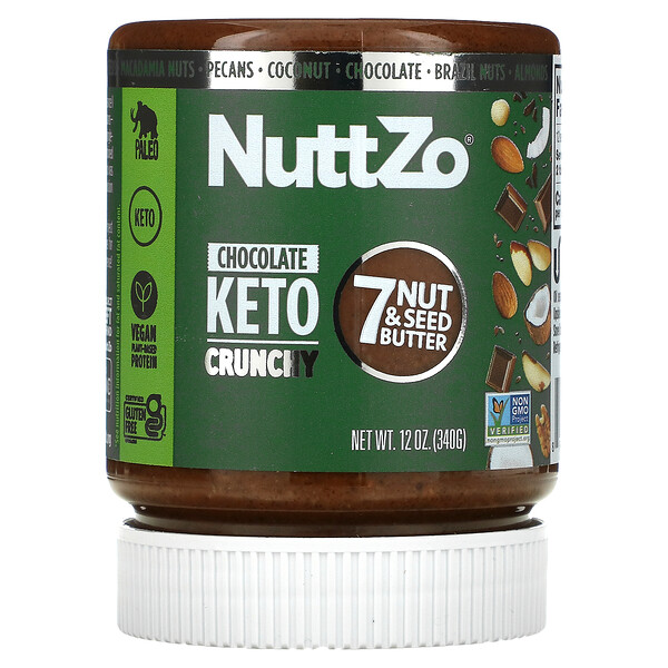 Nuttzo, 7 Nut & Seed Butter, Chocolate Keto Crunchy, 12 oz (340 g)