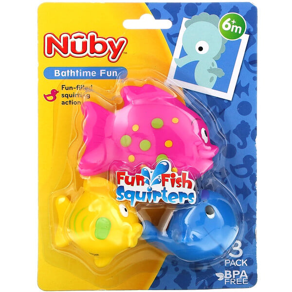Fun Fish Squirters, 6+ Months, 3 Pack