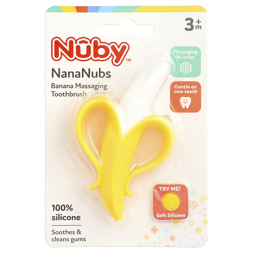 Nuby, NanaNubs, Banana Massaging Toothbrush, ab 3 Monaten, 1 Bürste