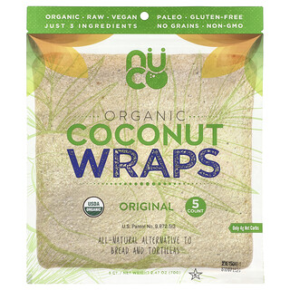 NUCO, Organic Coconut Wraps, original, 5 wraps, 14 g each