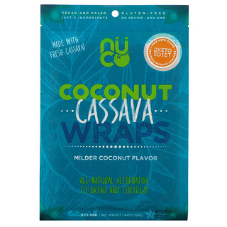 NUCO, Coconut Cassava Wraps, Milde Kokosnuss, 5 Stück, 55 g (1,94 oz.)