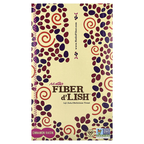 NuGo Nutrition, Fiber d'Lish, Cinnamon Raisin, 16 Bars, 1.6 oz (45 g) Each