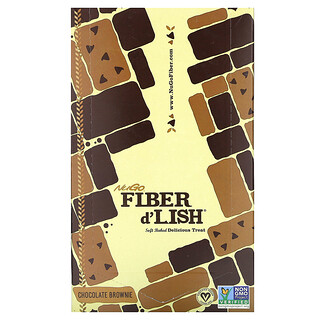 NuGo Nutrition, Fiber d'Lish, Brownie de chocolate, 16 barritas, 45 g (1,6 oz) cada una