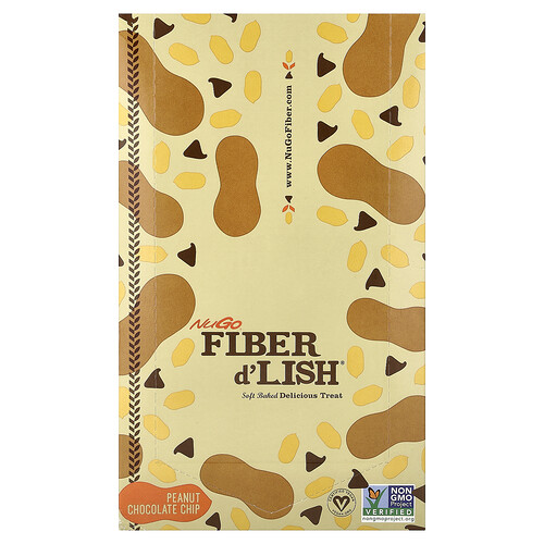 Nugo Nutrition NuGo Nutrition, Fiber d'Lish®, Peanut Chocolate Chip, 16 Bars 1.6 oz (45 g) Each