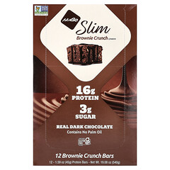 Slim®, протеїновий батончик, брауні, хрусткий смак, 12 батончиків по 45 г